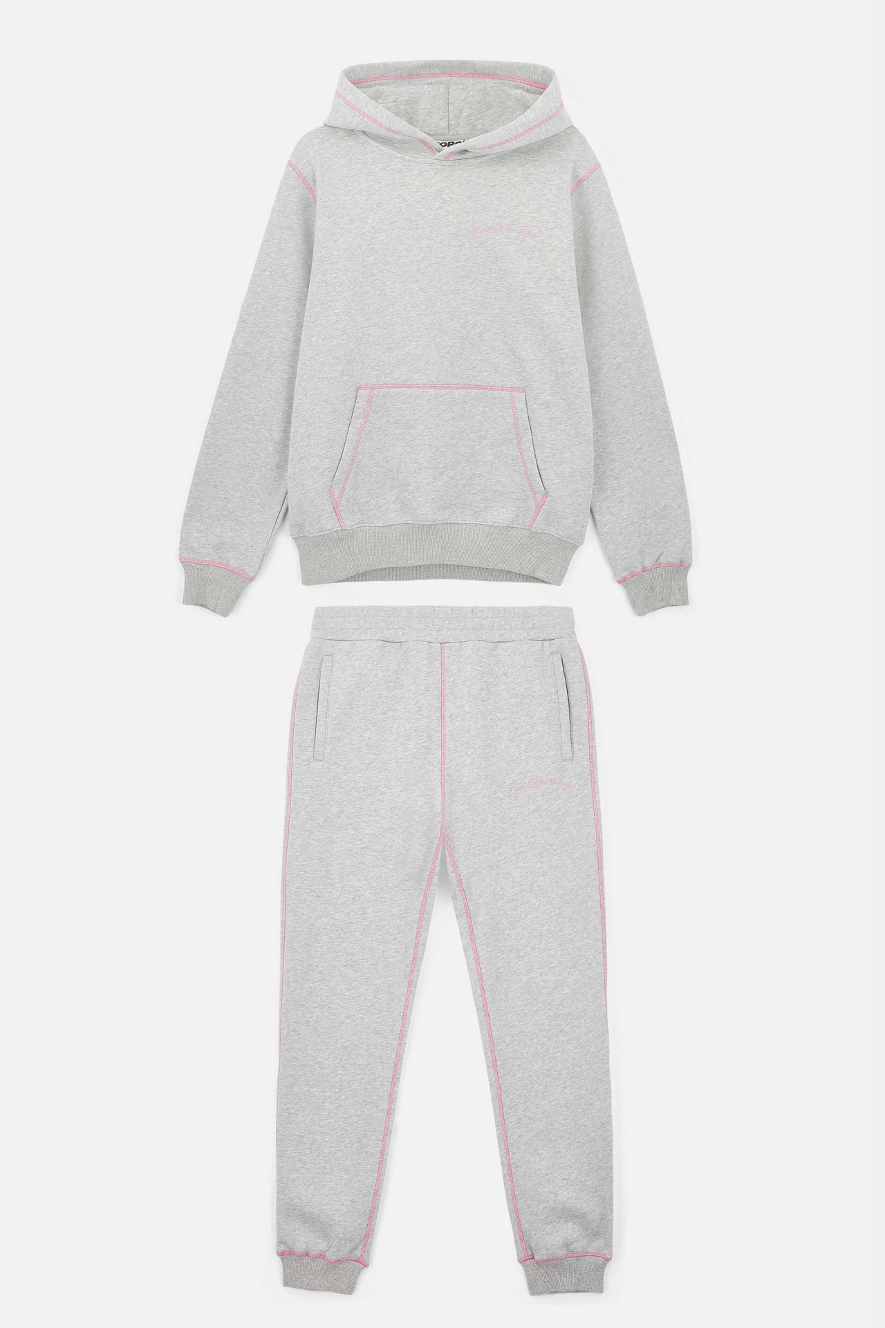 Grey*Pink Flatlock Tracksuit