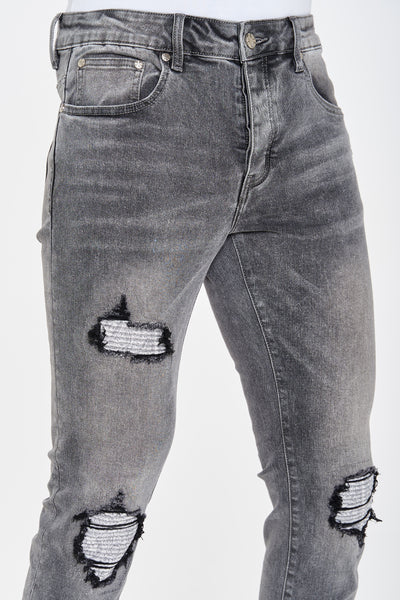 Grey Charcoal Bandana Jeans