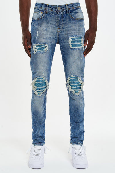 Blue Crystal Denim Jeans