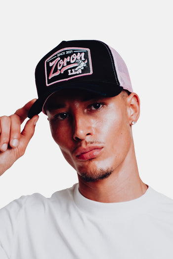 TIGER SCRATCH PATCH CAP *BLACK/PINK*