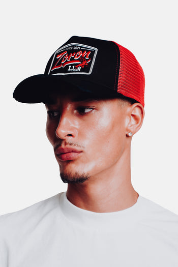 TIGER SCRATCH PATCH CAP *BLACK/RED*