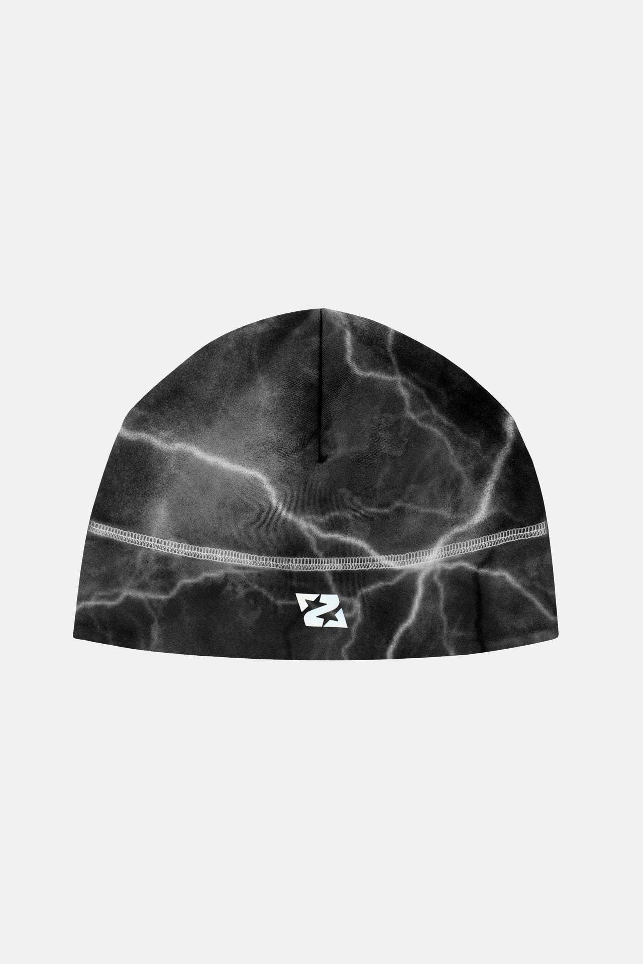 BLACK LIGHTNING SKULL CAP *REFLECTIVE LOGO*