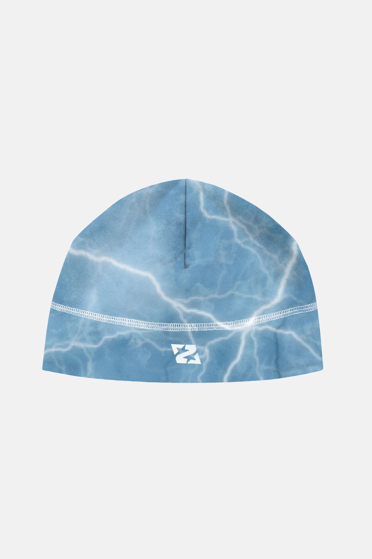 BABY BLUE LIGHTNING SKULL CAP *REFLECTIVE LOGO*