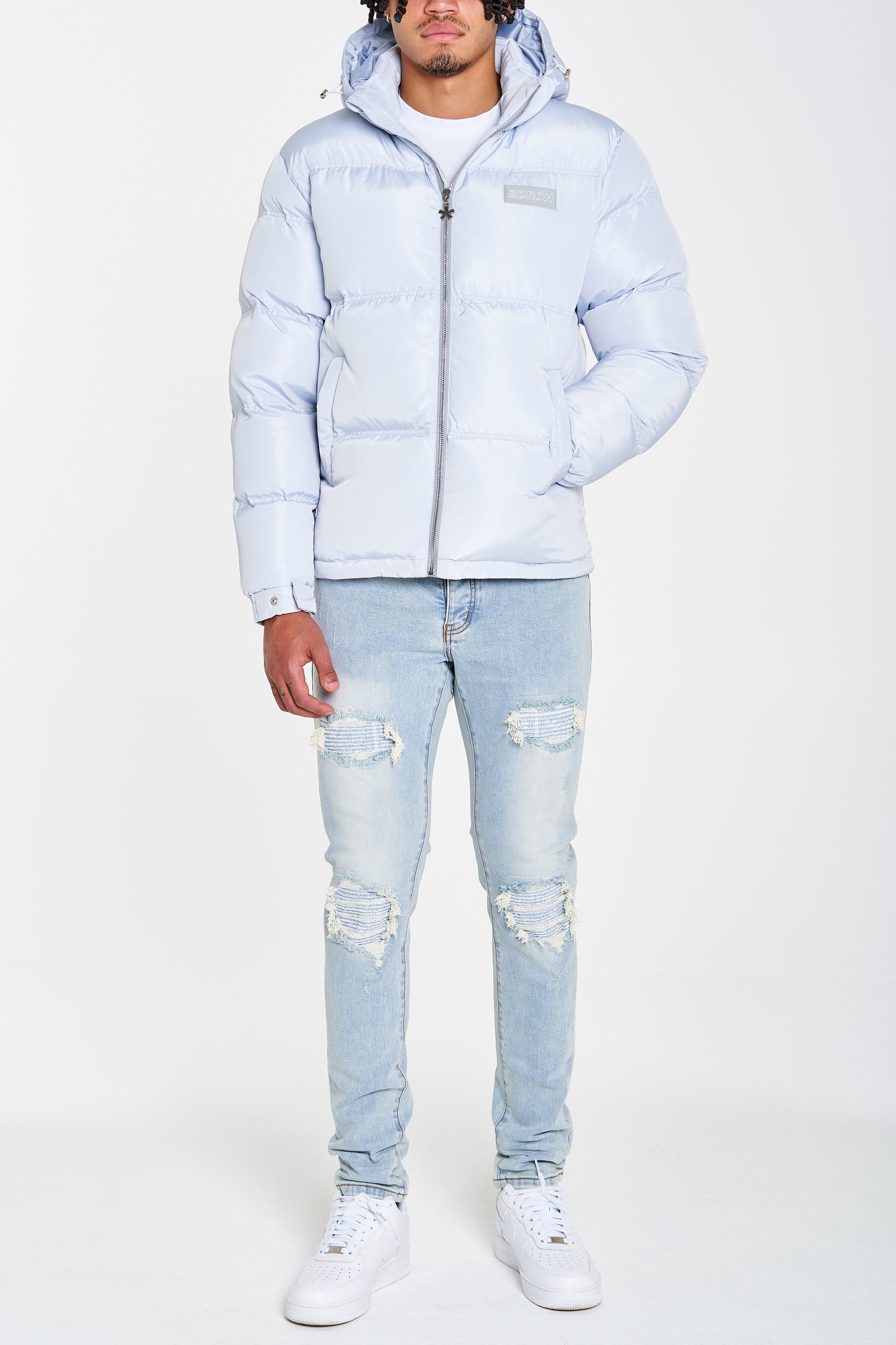 Ice Blue Puffer Jacket