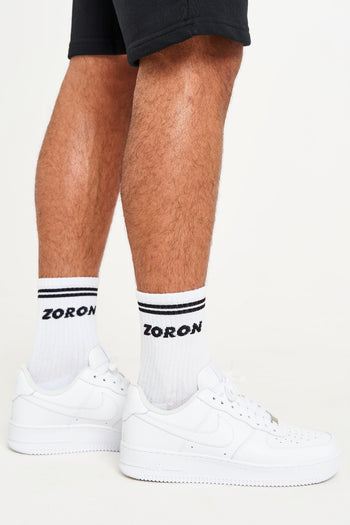 White/Black Ten Toes Socks